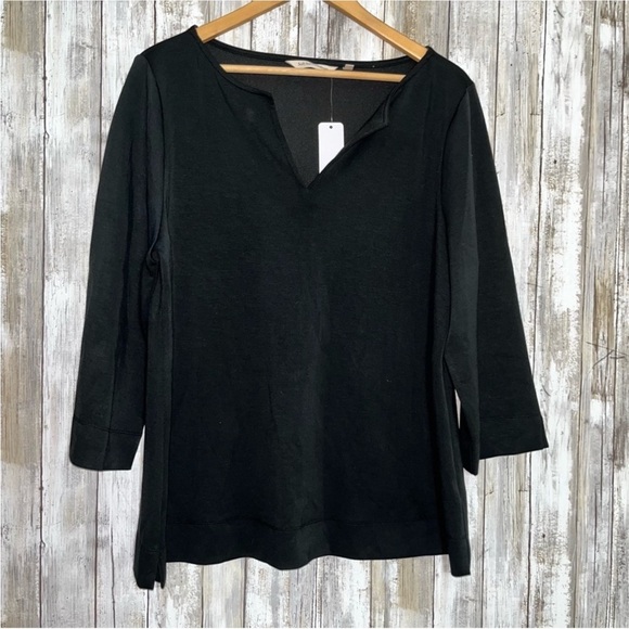 Soft Surroundings Tops - NWT Soft Surroundings Black 3/4 Sleeve Ceri Knit Blouse